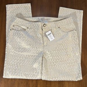 Chico's Platinum Gold Foil Pants
